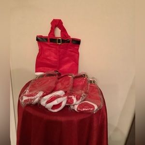 Santa’s trousers gift bags with two separate pockets and two straps 5 bags.